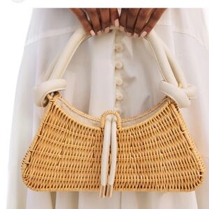 CULT GAIA Elegant Cream Woven Handbag